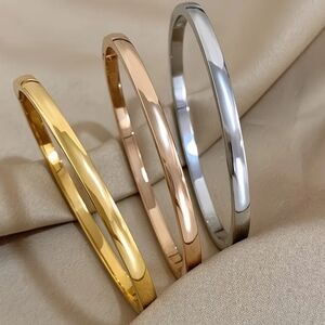 18 KT Gold Over Titanium Bangle Set